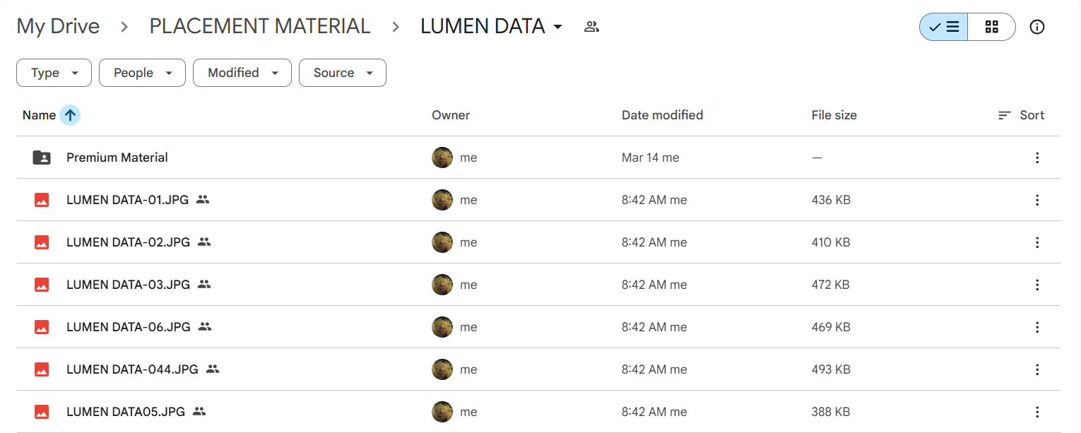 Lumen Data Sample Content